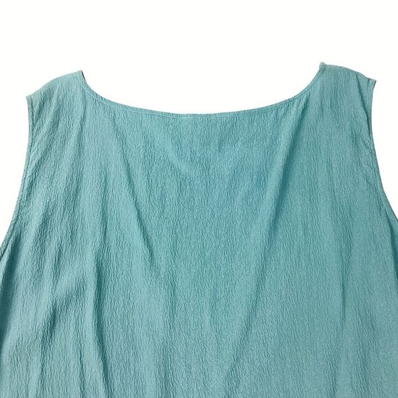 CITRON Santa Monica Silk Tank Top 3X Sage Green Blue Sleeveless Blouse - Picture 6 of 9